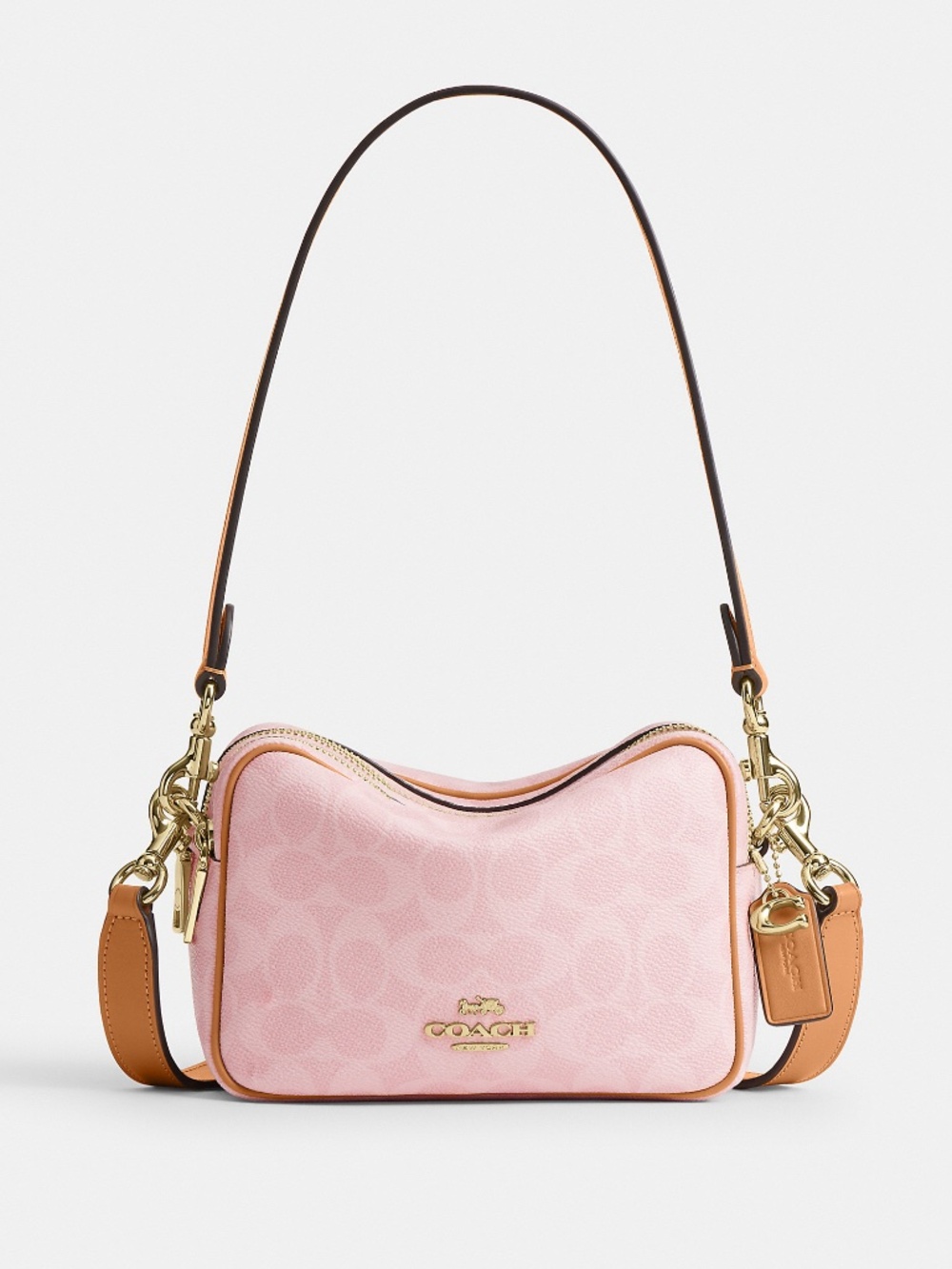 Coach Outlet Mini Carey Crossbody Bag In Signature Canvas With Charms